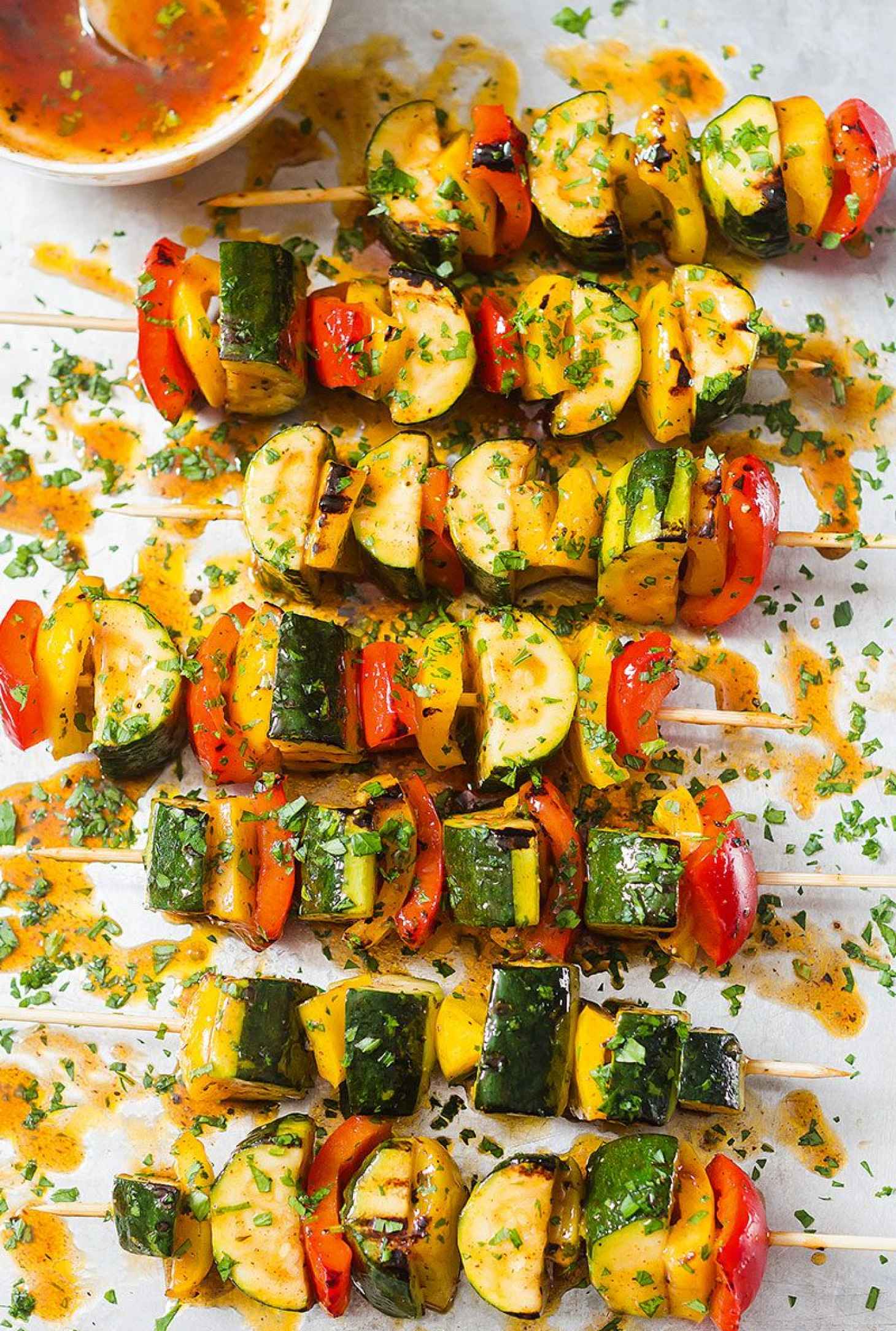 Grilled Zucchini with BBQ Sauce - #recipe by #eatwell101 - https://www.eatwell101.com/grilled-zucchini-bbq-sauce