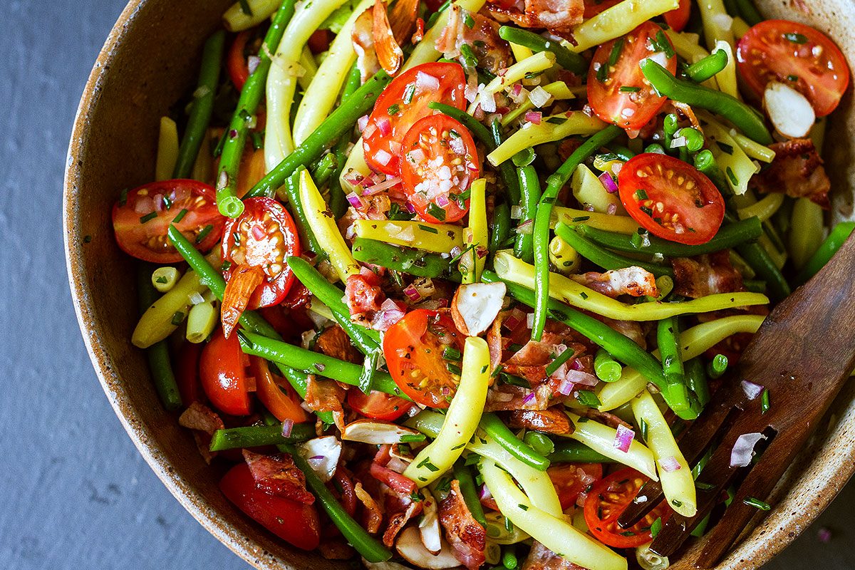 Bean Salad with Bacon, Tomato