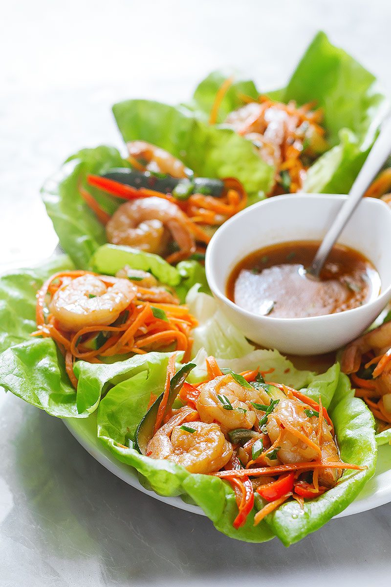 Shrimp Lettuce Wraps Recipe Eatwell101