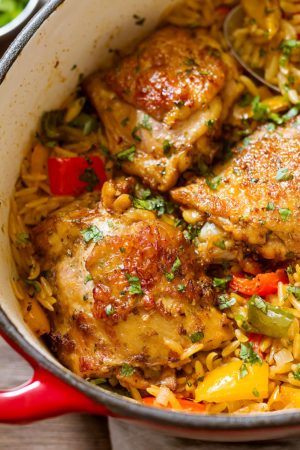 One-Pot Chicken Fajita With Orzo Pasta