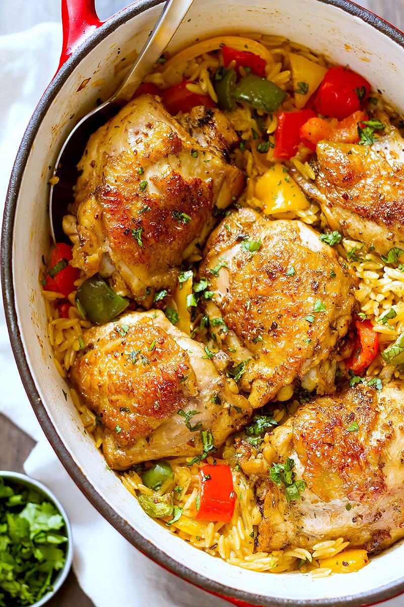 One-Pot Chicken Fajita with Orzo Pasta Recipe — Eatwell101