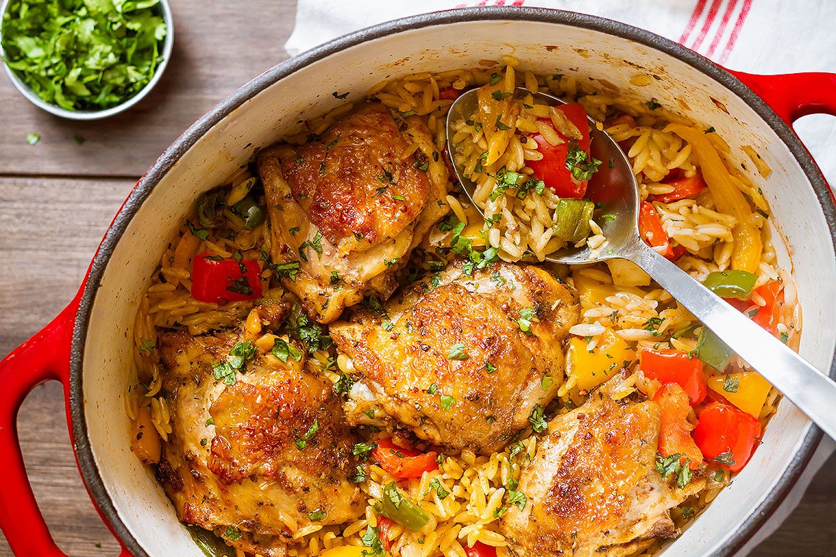 One-Pot Chicken Fajita With Orzo Pasta