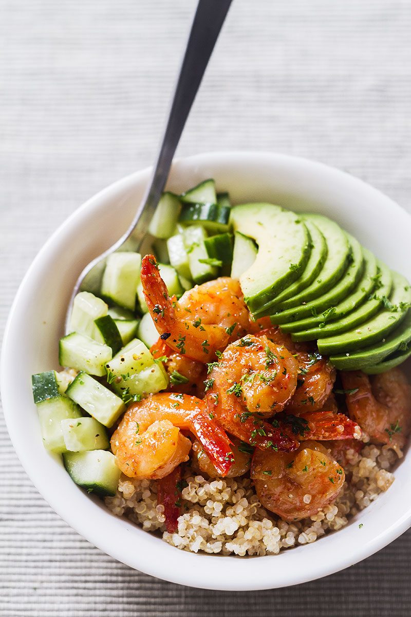 Shrimp Quinoa Bowl Recipe With Avocado — Eatwell101