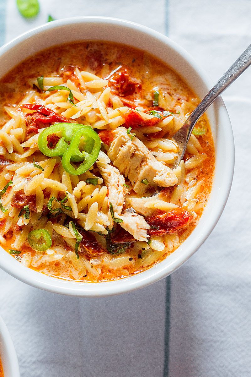 Chicken Orzo Soup Recipe With Sun Dried Tomatoes Eatwell101