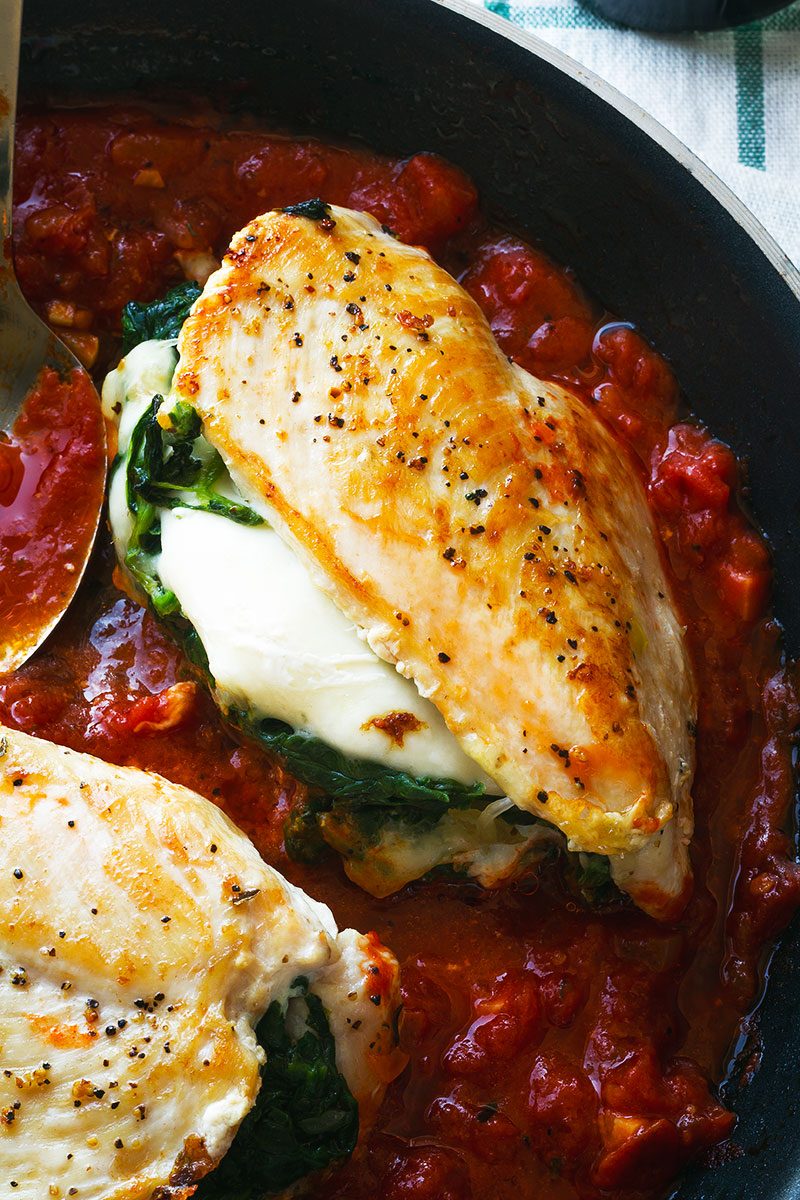 Stuffed Chicken Breast with Mozzarella and Spinach — Eatwell101