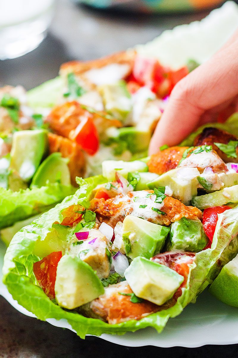 Chicken Lettuce Wraps – Piled with chunky chicken and veggies, makes for a light, yet satisfying dinner.