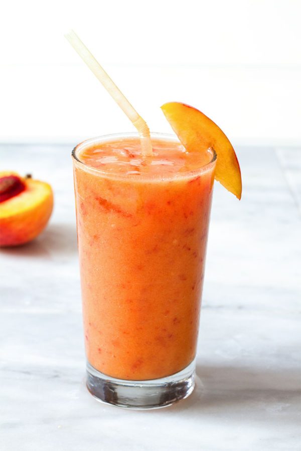Gingerized Peach Smoothie - #recipe by #eatwell101 - https://www.eatwell101.com/ginger-peach-smoothie-recipe