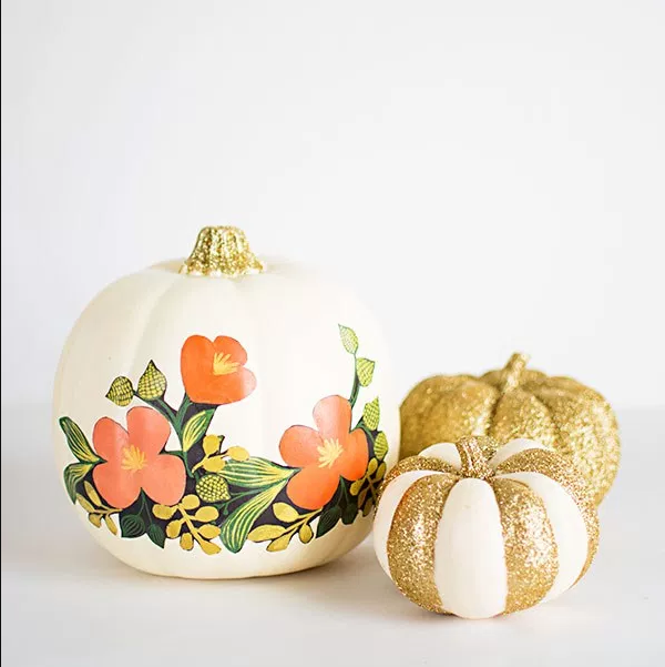 Glitter & Floral Pumpkins DIY