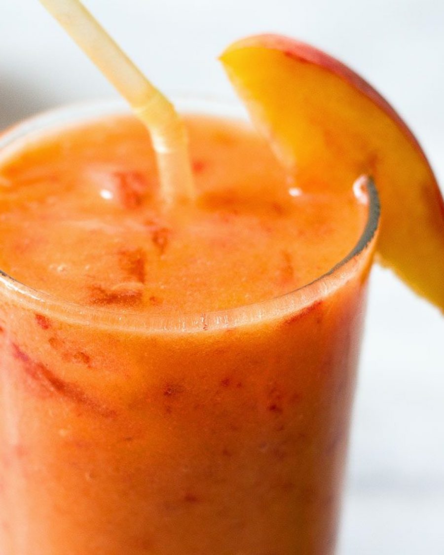 Gingerized Peach Smoothie - #recipe by #eatwell101 - https://www.eatwell101.com/ginger-peach-smoothie-recipe
