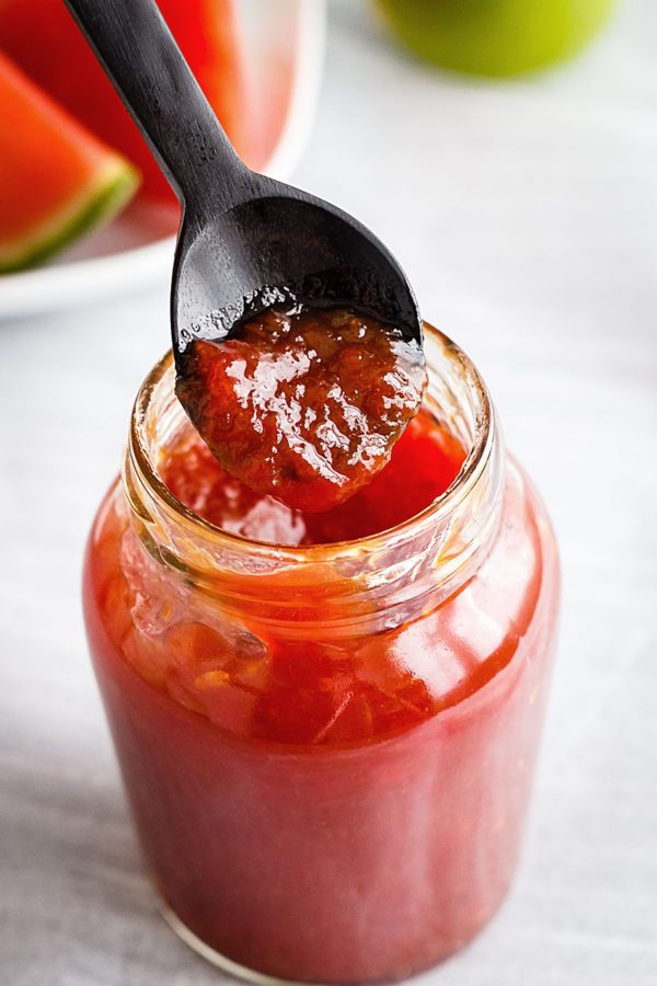 Easy Freezer Watermelon Jam - #recipe by #eatwell101 - https://www.eatwell101.com/freezer-watermelon-jam-recipe