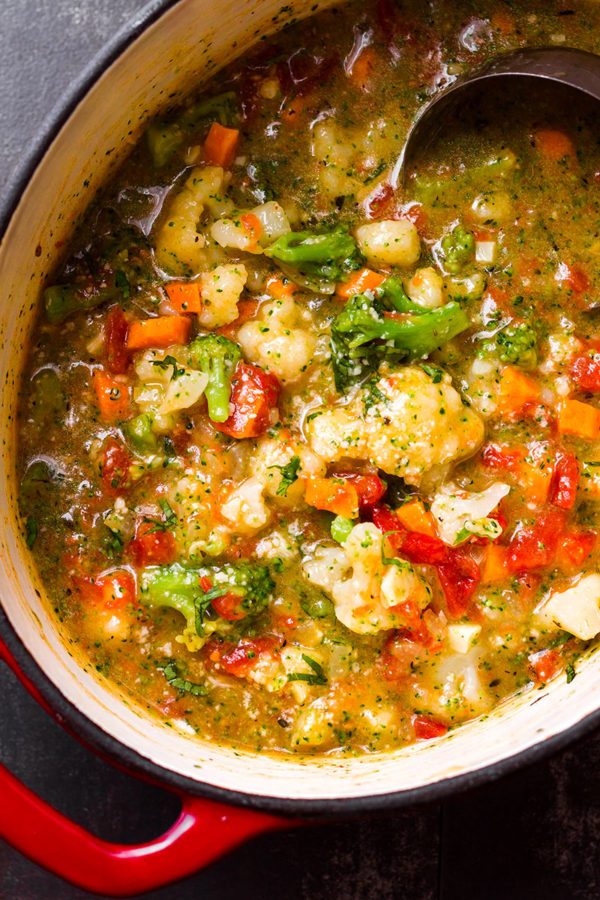 Broccoli Cauliflower Soup - #recipe by #eatwell101 - https://www.eatwell101.com/broccoli-cauliflower-soup-recipe