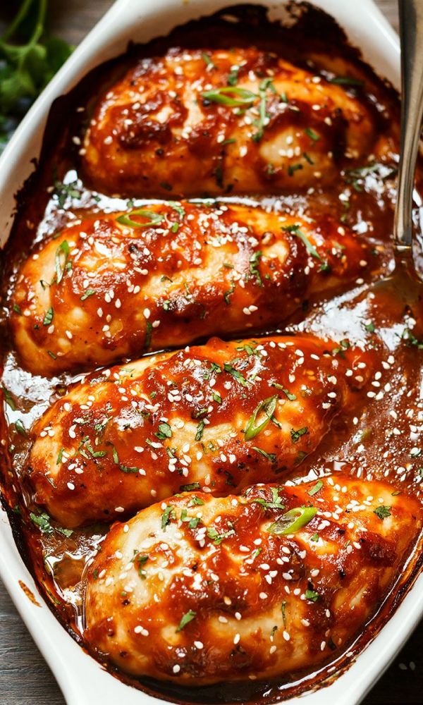 Sticky Honey-Sriracha Chicken Breasts