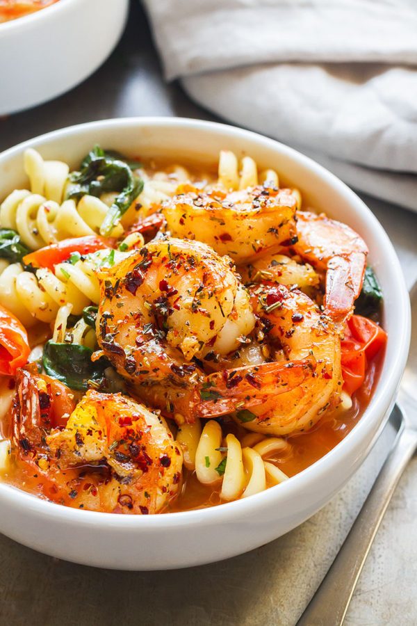 Instant Pot Pasta Soup with Shrimp - #recipe by #eatwell101 - https://www.eatwell101.com/instant-pot-soup-recipe-shrimp-pasta