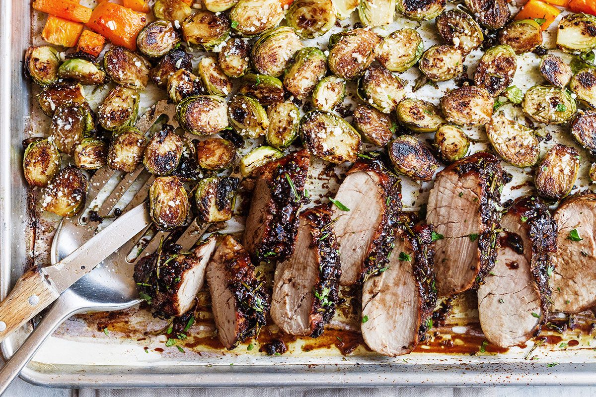 Balsamic Pork Tenderloin in Oven with Fall Veggies