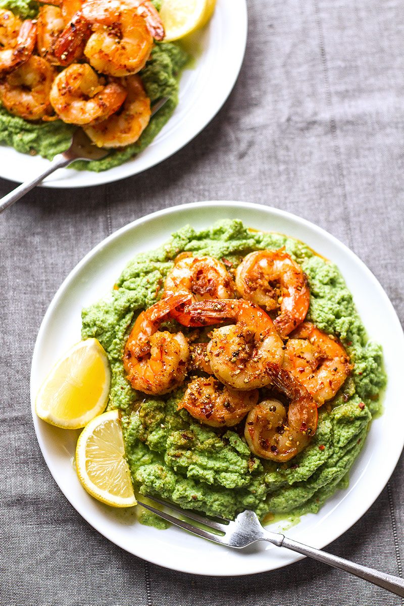 Spicy Shrimp and Broccoli Mash — Packed full of flavor, this low carb, paleo dinner will blow you away.