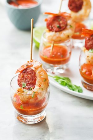 Grilled Shrimp and Chorizo Appetizers