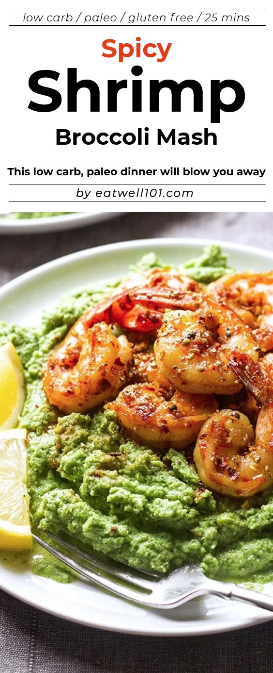 Spicy Shrimp and Broccoli Mash — #lowcarb #paleo #eatwell101 - Packed full of flavor, this low carb, paleo dinner will blow you away.