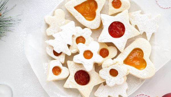 Raspberry and Peach Sugar Cookies - #recipe by #eatwell101 - https://www.eatwell101.com/easy-sugar-cookies-recipe