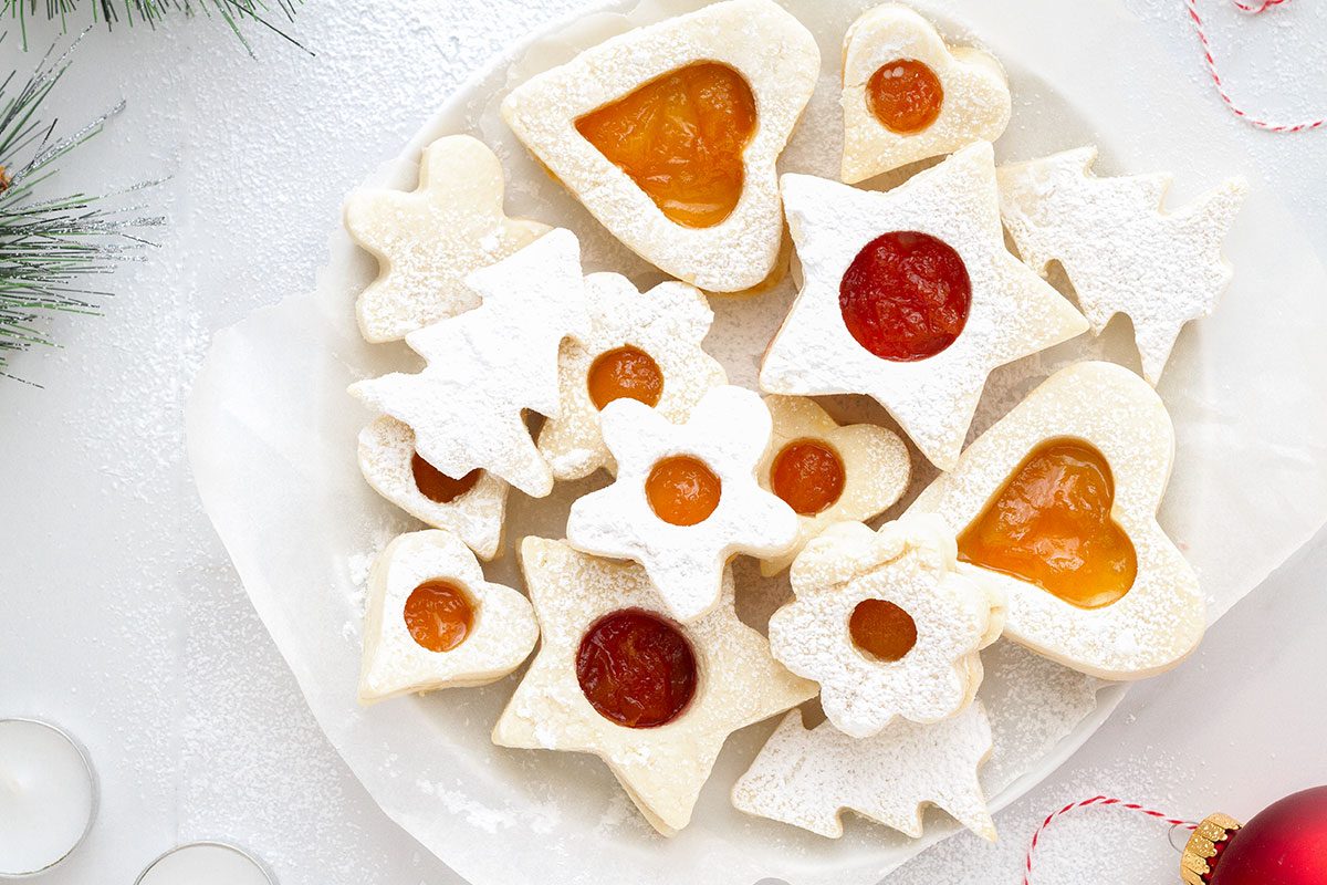 Raspberry and Peach Sugar Cookies