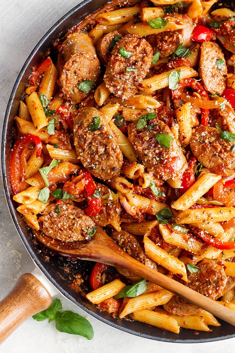 Sausage Pasta Skillet Recipe — Eatwell101 - HOTBLONDE