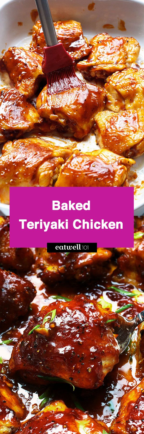 Baked Teriyaki Chicken - #eatwell101 #recipe #chicken #oven #teriyaki - An easy chicken dinner baked in the oven with a sticky homemade teriyaki sauce.