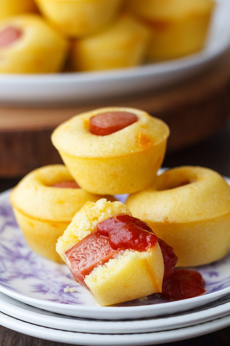 Corn Dog Muffins — Super cute and adorable, a great brunch snack or the perfect appetizer for the big Thanksgiving dinner coming up!