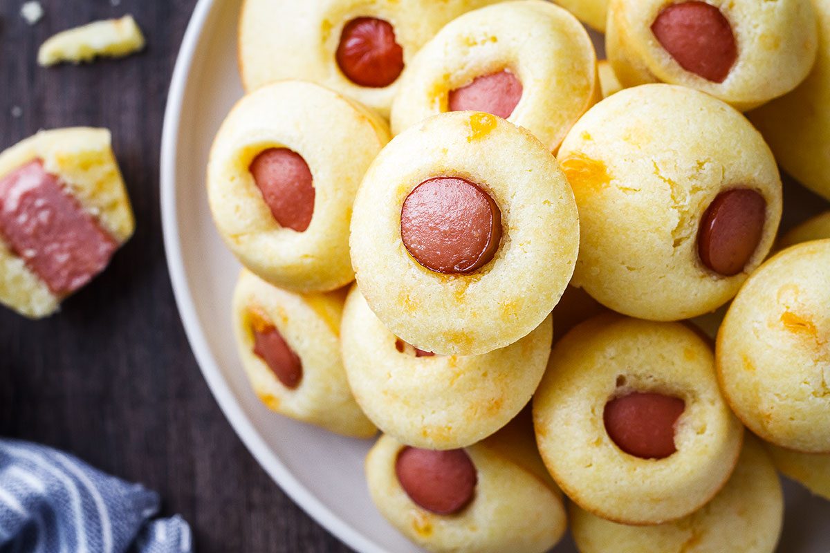 Cheddar Corn Dog Mini Muffins