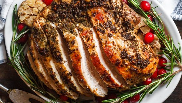 Instant Pot Turkey Breast with Garlic-Herb Butter - #recipe by #eatwell101 - https://www.eatwell101.com/instant-pot-turkey-breast-recipe