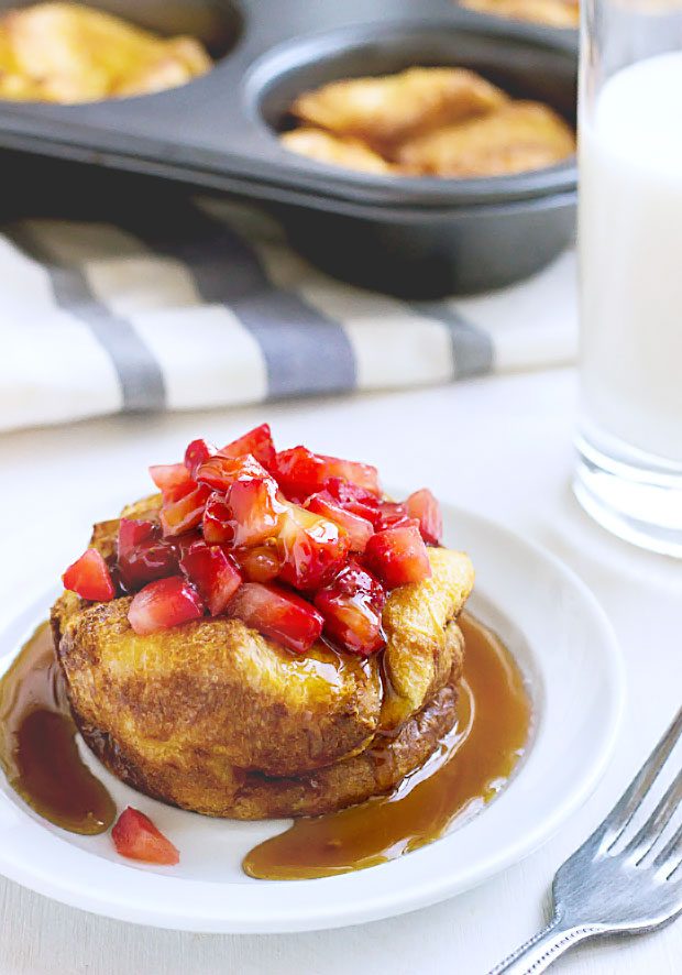 Baked French Toast Muffins with Strawberry Salsa