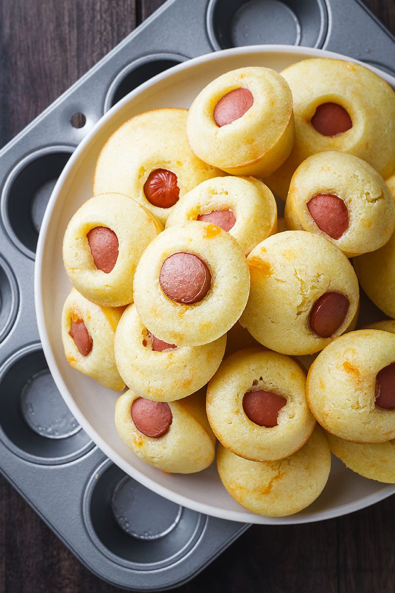 Corn Dog Muffins — Super cute and adorable, a great brunch snack or the perfect appetizer for the big Thanksgiving dinner coming up!