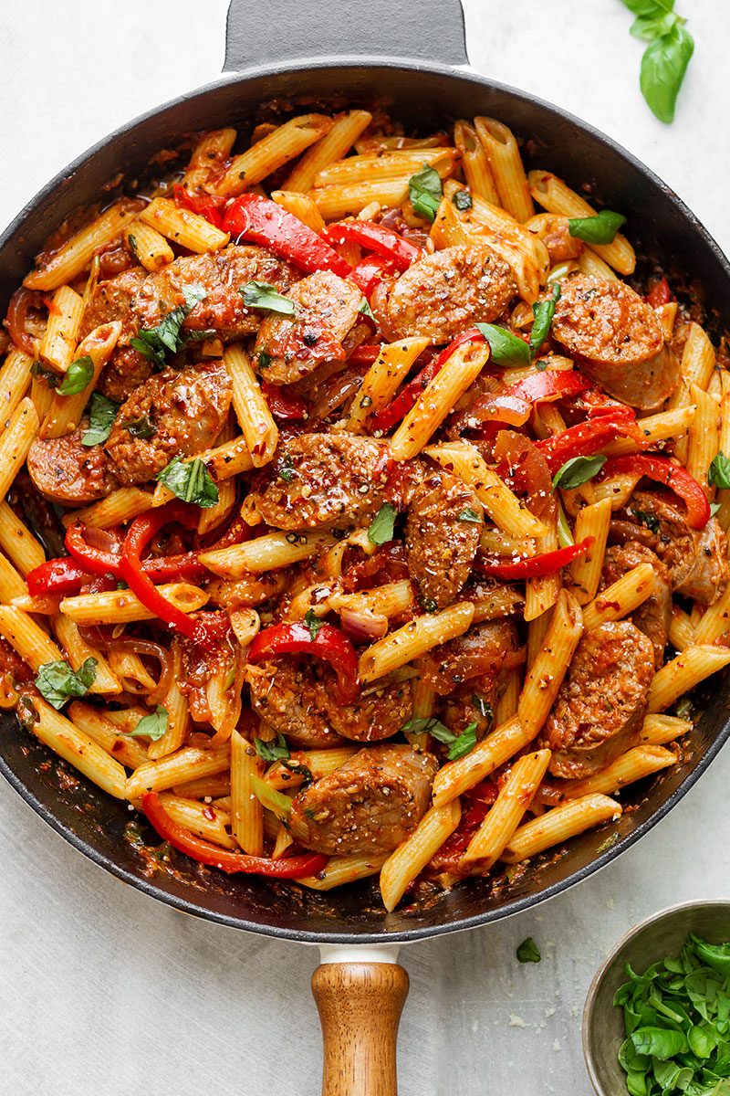 Sausage Pasta Skillet Recipe Eatwell101