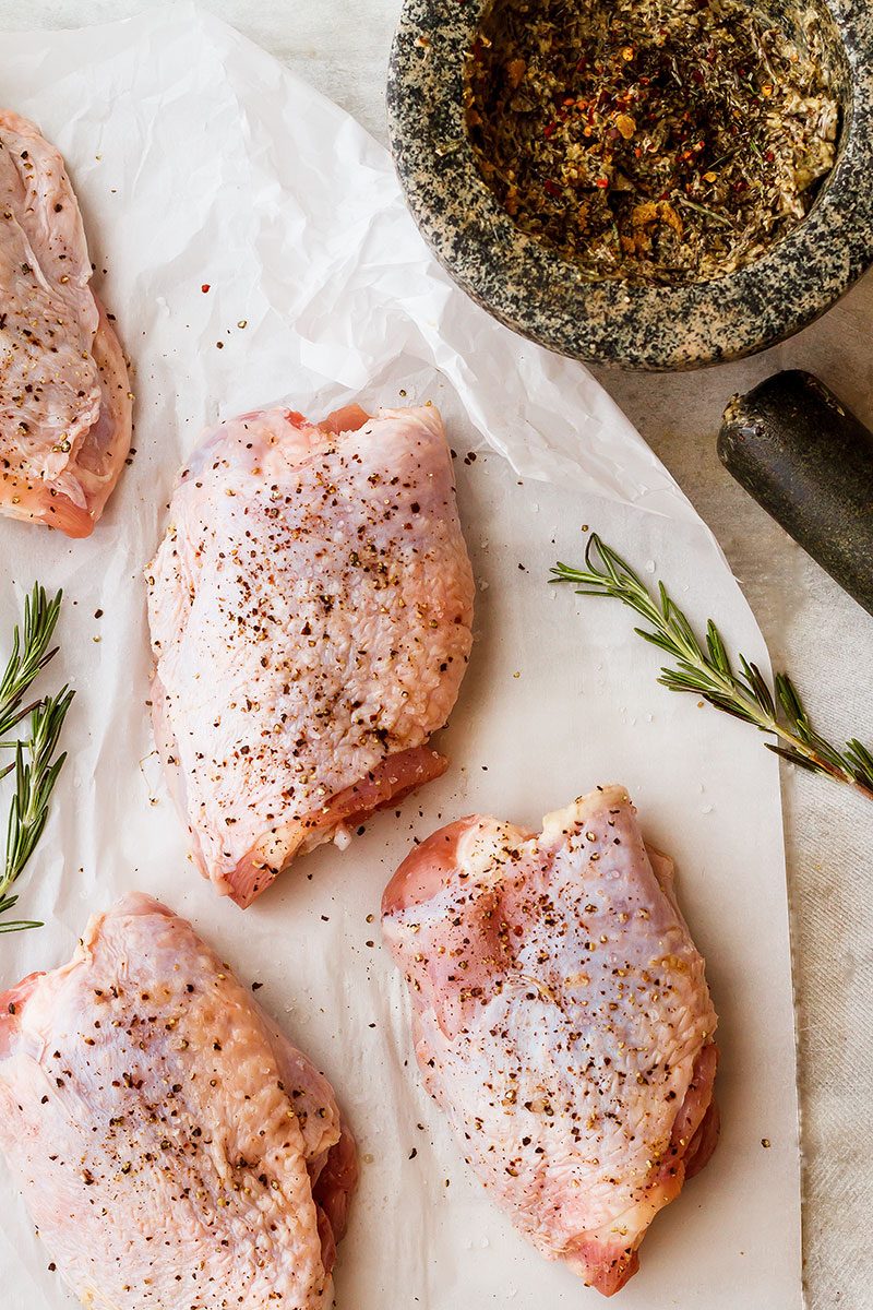 Garlic-Herb Butter Roasted Turkey Thighs — A no-fuss easy roasted turkey recipe filled with the most succulent flavors!