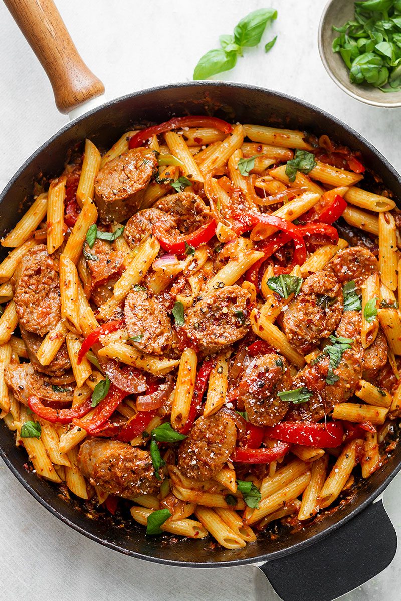 Sausage Pasta Skillet — A quick and easy skillet meal with incredible flavor, perfect for weeknight dinners with family.