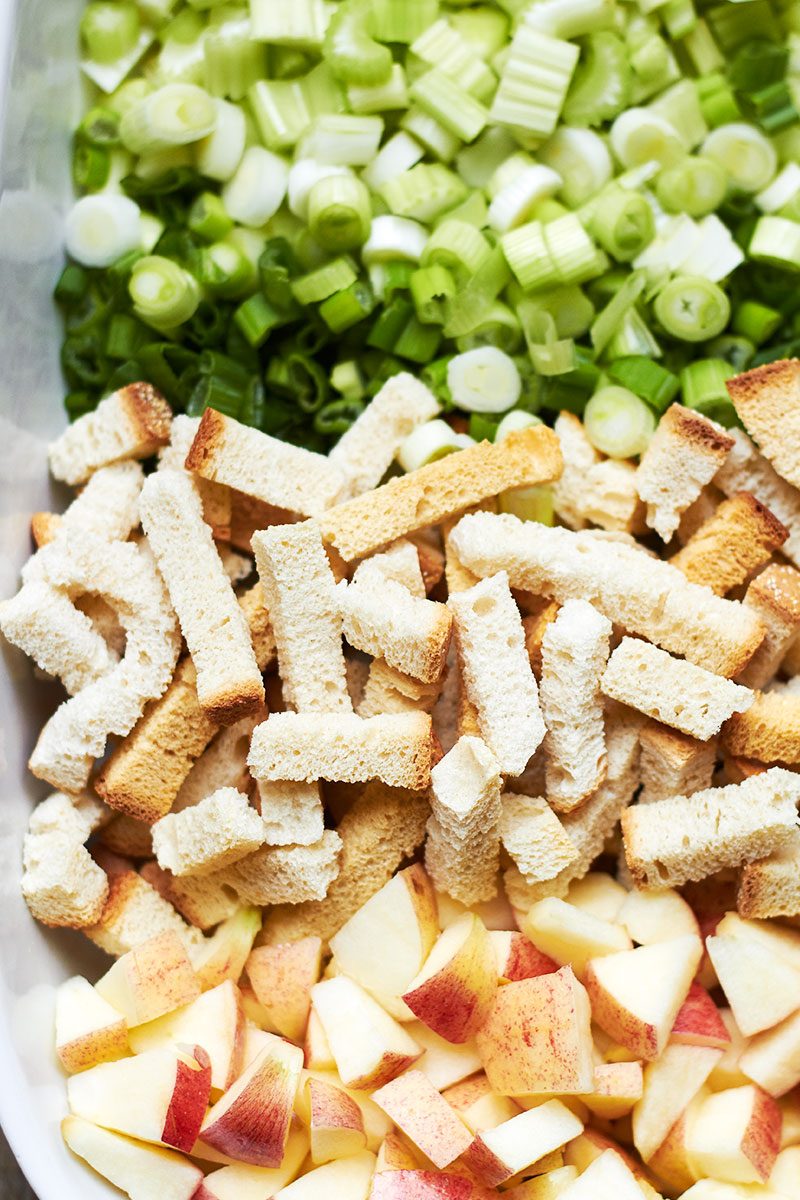 Thanksgiving Apple Sage Stuffing - Crisp and moist - Your guests will literally stuff themselves.