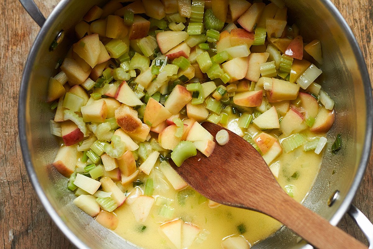 Thanksgiving Apple Sage Stuffing - Crisp and moist - Your guests will literally stuff themselves.
