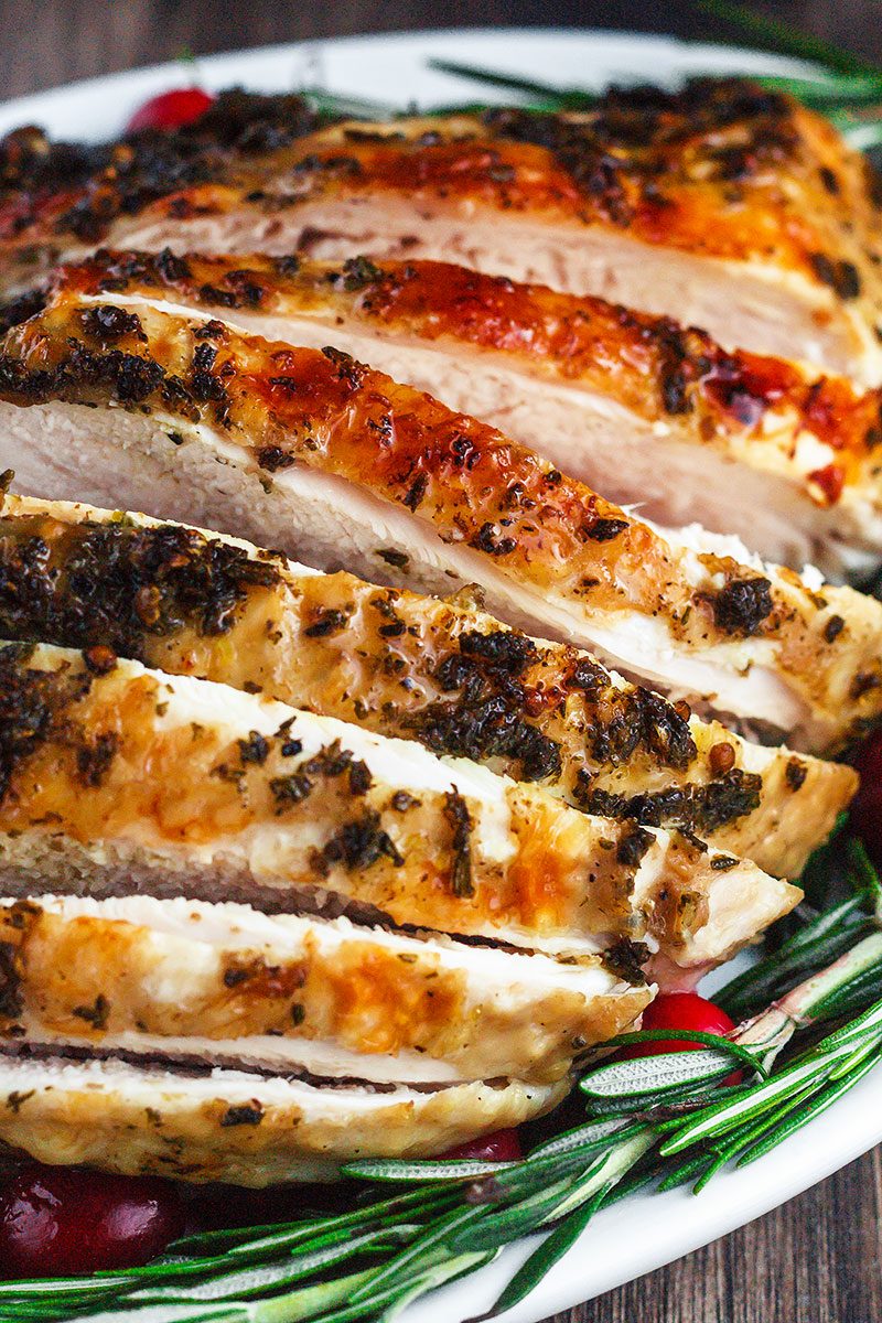Sliced turkey breast cooked in the instant pot