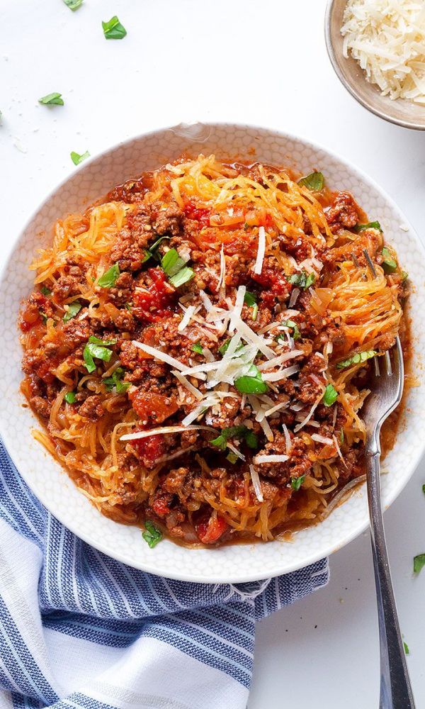 Instant Pot Spaghetti Squash with Meat Sauce
