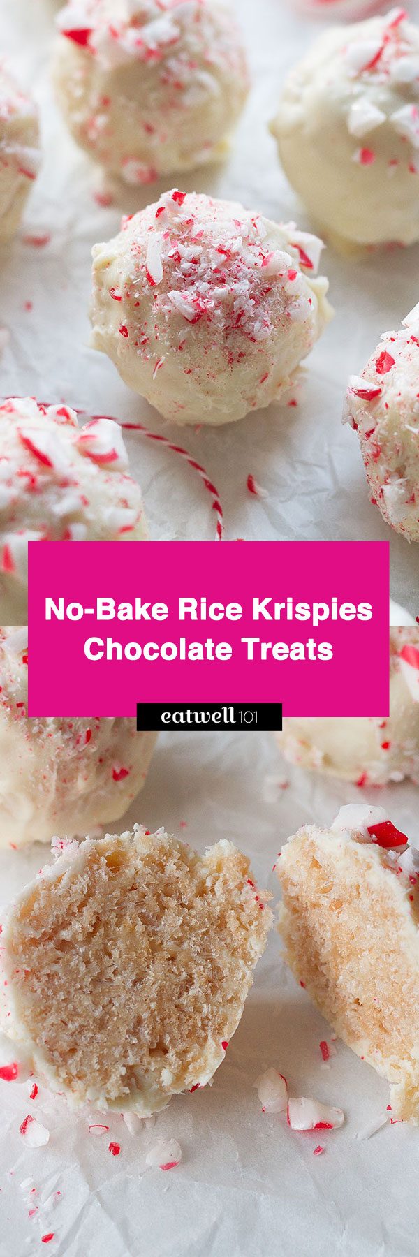 Rice Krispies Treats with White Chocolate & Peppermint — Soft and chewy with an irresistible white chocolate coating.