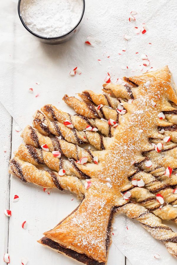 Nutella Christmas Tree Puff Pastry - #recipe by #eatwell101 - https://www.eatwell101.com/nutella-christmas-tree-puff-pastry