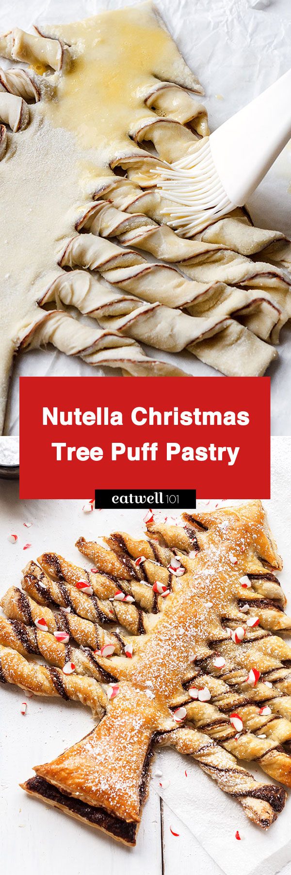 Nutella Christmas Tree Puff Pastry - #Nutella #Christmas #tree #recipe #eatwell101 - Crunchy and super indulgent, a show-stopping treat that everyone will love! Ideal for Christmas parties.