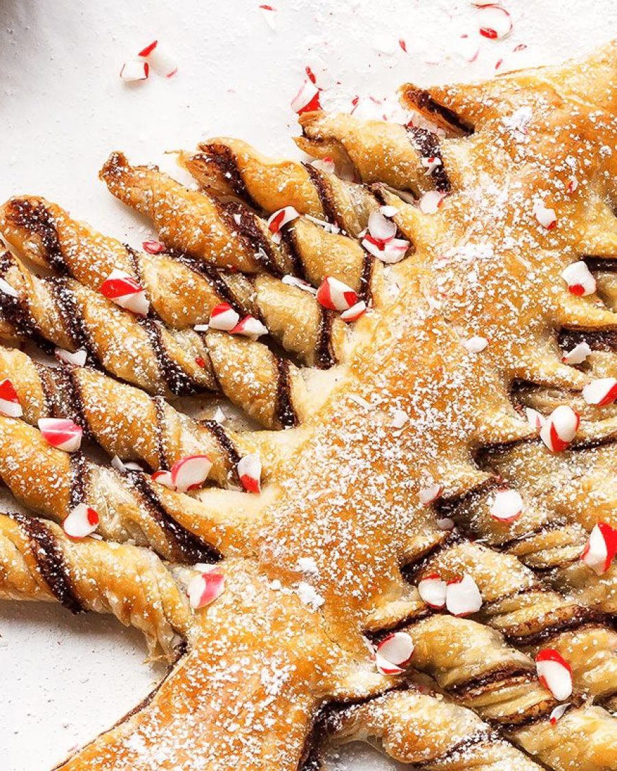 Nutella Christmas Tree Puff Pastry - #recipe by #eatwell101 - https://www.eatwell101.com/nutella-christmas-tree-puff-pastry