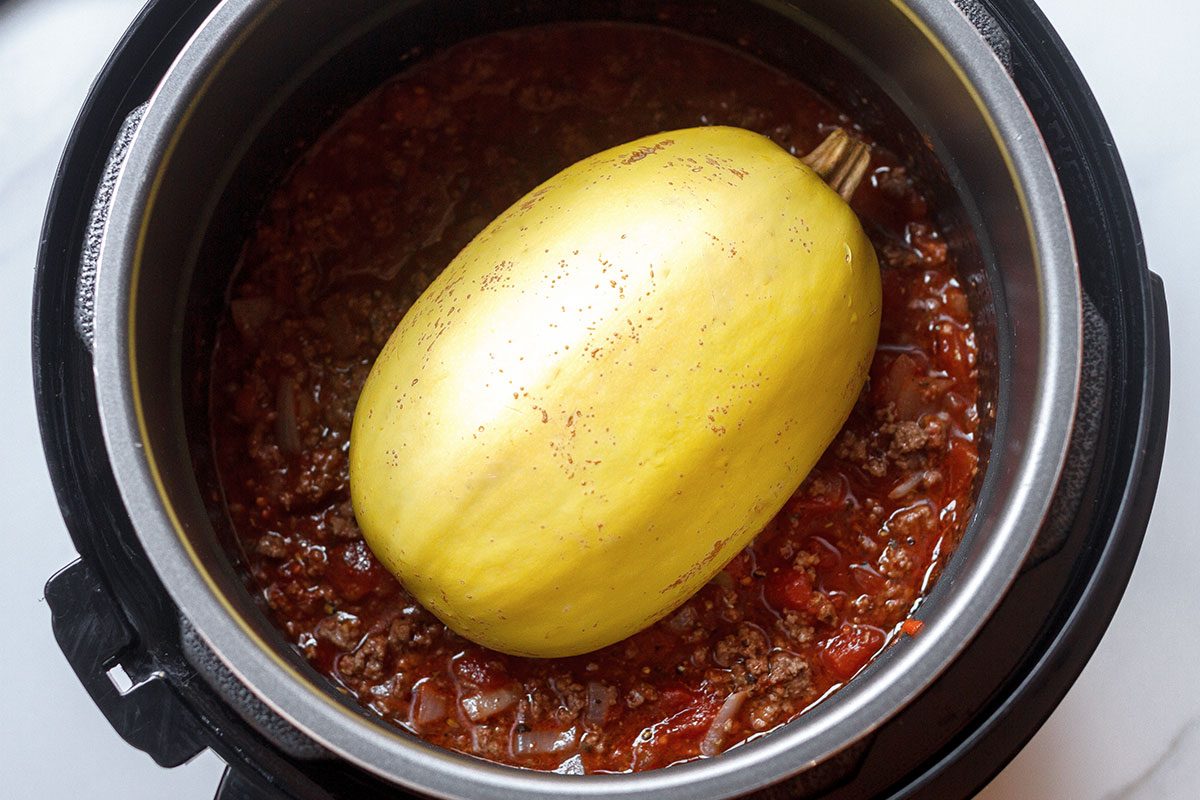 Instant Pot Spaghetti Squash with Meat Sauce