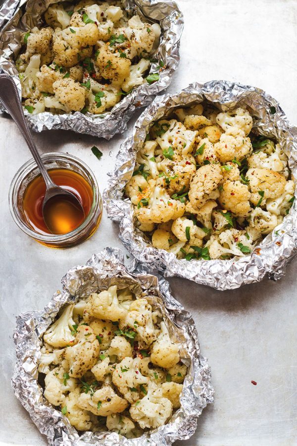 Brown Butter Garlic Cauliflower Foil Packets - #recipe by #eatwell101 - https://www.eatwell101.com/cauliflower-foil-packets-recipe