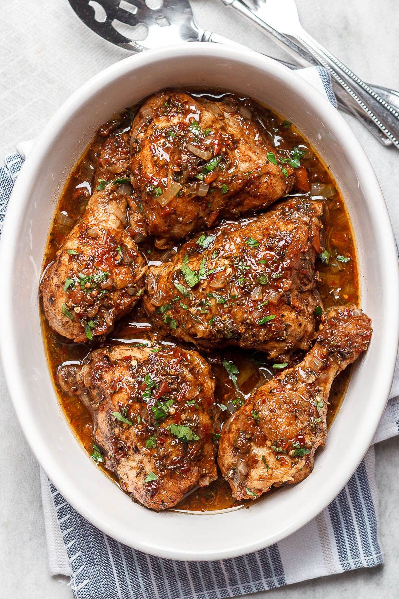 Honey Balsamic Instant Pot Chicken – Fall-off-the-bone chicken legs with the most amazing honey balsamic sauce. Ready in 30 minutes or less!