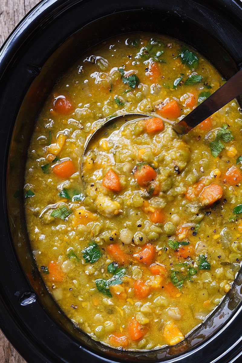 Healthy Slow Cooker Split Pea Soup • A Sweet Pea Chef