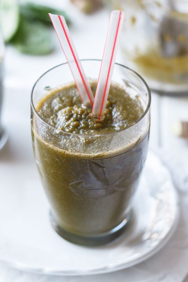 Vitalizing Ginger Spinach Smoothie - #recipe by #eatwell101 - https://www.eatwell101.com/ginger-spinach-smoothie-recipe