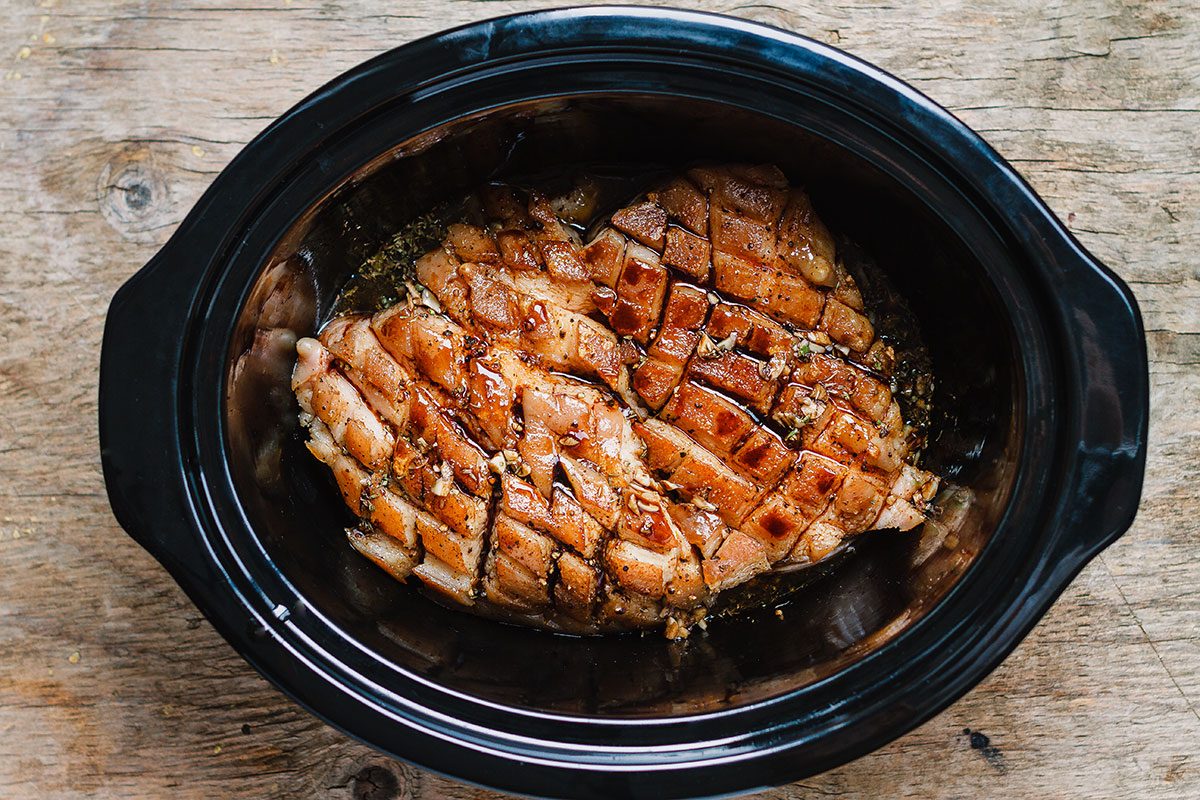 Slow Cooker Pork Belly Recipe with Honey Balsamic Glaze