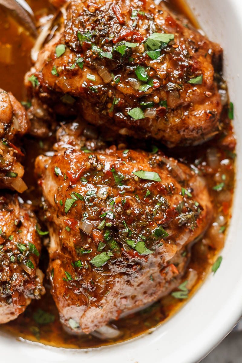Honey Balsamic Instant Pot Chicken – Fall-off-the-bone chicken legs with the most amazing honey balsamic sauce. Ready in 30 minutes or less!