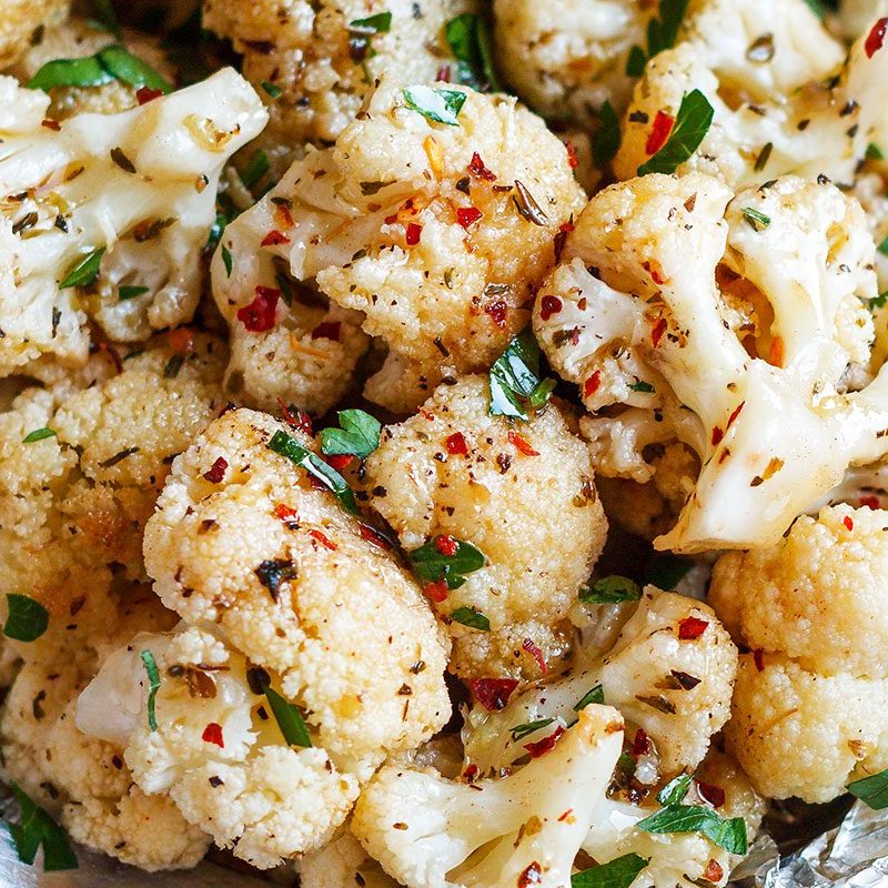 Cauliflower Foil Packets Recipe With Garlic Brown Butter Baked Cauliflower Recipe Eatwell101