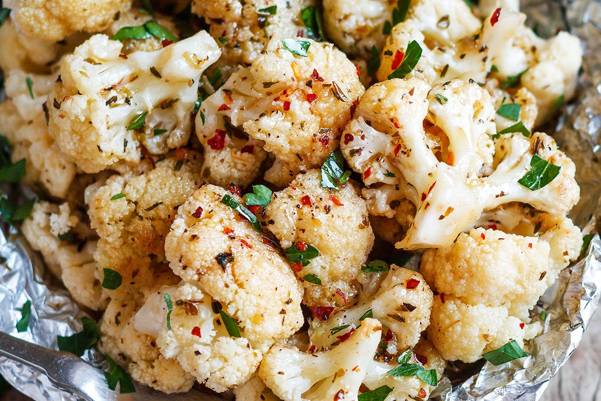 Brown Butter Garlic Cauliflower Foil Packets